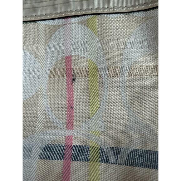 Coach Bag Poppy Glam Tote Tattersall Lurex Sequin Signature Metallic golden Sz-M - Picture 15 of 15